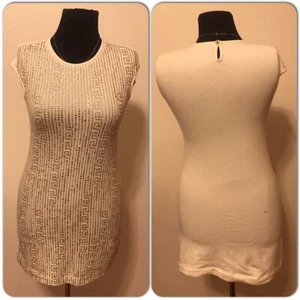 YOUNG VERSACE GIRLS WHITE GOLD MEDUSA STUDED DRESS 6 & 8 YRS size M - Picture 1 of 8