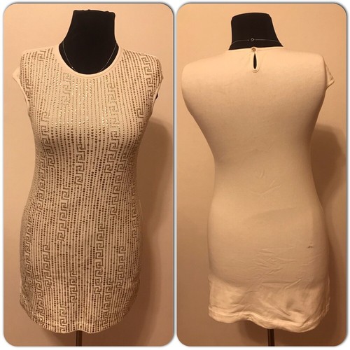 GIOVANE VERSACE RAGAZZA ORO BIANCO MEDUSA ABITO CON BORCHIE 6 E 8 ANNI taglia M