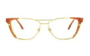 Roberto Capucci 214 Women's Large Combination Orange Gold Eyeglasses Italy NOS - Picture 1 of 11
