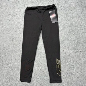 New Balance Pants Girls Small 7/8 Black Capri Athletic Leggings Quick Dry - Picture 1 of 8