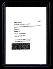 2023 Panini Chronicles America's Pastime Characters of the Game Jordan Walker