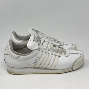 Adidas Samoa Sneakers Womens 9.5 White Leather Retro Preppy Shoes 2011 NO INSOLE - Picture 1 of 16