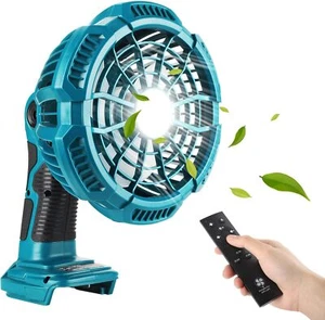Cordless Portable Fan w/LED Light Battery Powered 3 Speed Desktop Fan for Makita - Picture 1 of 8