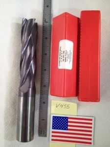 FRESA TERMINALE IN METALLO DURO PER SGROSSATURA MAIALE DIAMETRO 1" 4 FL. TIALN. OAL 7". LOC 4". USA -V455 - Foto 1 di 2