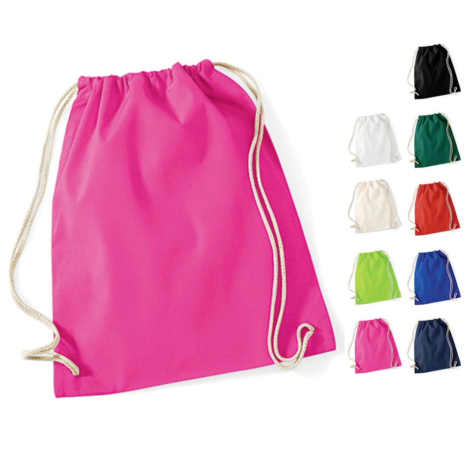 BAUMWOLL-TURNBEUTEL Gymsac Schuhtasche Schuhbeutel NEU Westford Mill WM110