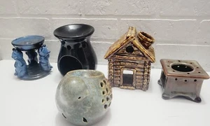 Lot Of 5 MEDIUM CERAMIC WAX OIL WARMER BURNER CANDLE HOLDERs - Picture 1 of 5