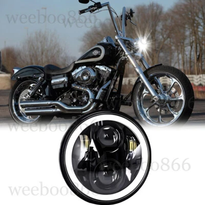 Faro LED Halo DRL de 5,75" 5 3/4 pulgadas para Harley-Davidson Dyna Wide Glide FXDWG Foto 1 de 4