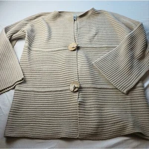 Modern Soul Lagen look Cardigan Sweater Womens size Medium Tan - Picture 1 of 6