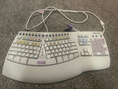 MICROSOFT Natural Keyboard Pro USB & PS/2 Wired Ergonomic Keyboard White RT9401 - Image 1 of 4