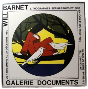Will Barnet Signed 1980 Galerie Documents Poster - Picture 1 of 9
