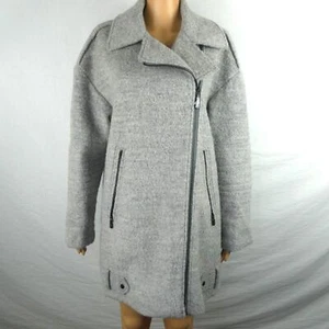 Chaqueta Abrigo Vince Camuto Gris Mezcla Lana Negra Cremallera Completa Chaquetón Guisante Grueso XL - Imagen 1 de 12
