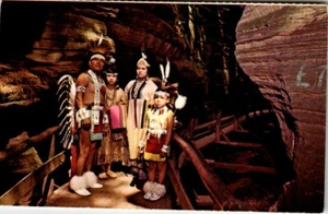 Cartolina cromata traforata streghe gola Wisconsin Dells WI UNP nativi americani - Foto 1 di 2