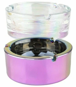 CHAMP Rainbow Round Heavy Glass Ashtray  - Picture 1 of 1