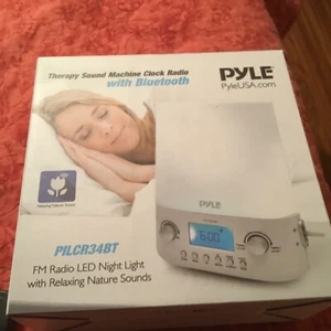 Pyle PILCR34BT Bluetooth LED Nightlight, Therapy Sound Machine, FM Radio, White - Picture 1 of 7