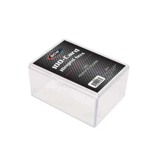 5 - BCW Clear Hinged Sports Trading 100-Card Storage Holder Case Box - Picture 1 of 4