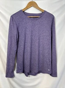 DANSKIN NOW Dri More Women's Size L (12-14)T Shirt Purple Long Sleeve Activewear - Picture 1 of 9