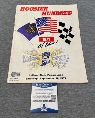 AL UNSER SIGNED 1971 HOOSIER HUNDRED OFFICIAL RACE DAY PROGRAM BECKETT BC83408 - Image 1 of 2
