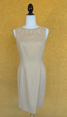 Vestido De Colección Escada Margaretha Ley Talla 36 (US 6) Dorado Brillante Sin Mangas Foto 1 de 4