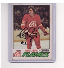TOM LYSIAK SIGNED 1977-78 O-PEE-CHEE OPC HOCKEY CARD #127 D.2016 AUTOGRAPH AUTO