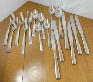 Stainless By Imperial 17 Piece Flatware Set Forks Knives Spoons Vintage Stripe - Picture 1 of 9