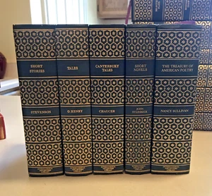 5 International Collectors Library Slate Blue Gold Tree of Life Binding Hardback - Picture 1 of 7