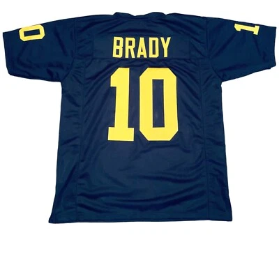 Tom Brady UNSIGNED CUSTOM Sewn Stitched Blue Jersey - M to 3XL - Image 1 of 2
