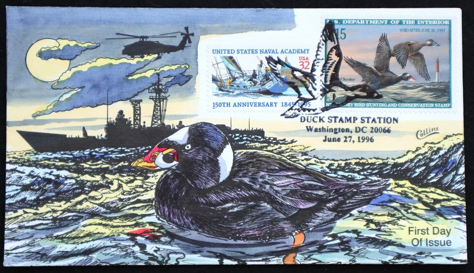 U.S. Used #RW63 $15 Federal Duck Stamp 1996 Collins First Day Cover (FDC) - Image 1 of 1
