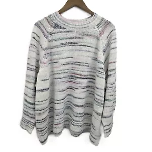 NEW Old Navy Pullover Sweater Womens Plus Size 3X White Multicolor Crew Neck NWT - Picture 1 of 11