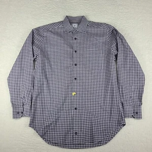 David Donahue Dress Shirt Mens Large Multi Color Plaid Cotton Button Up - Picture 1 of 11