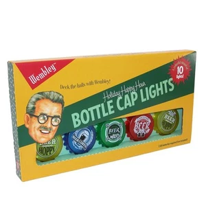 Wembley Beer Bottle Cap Lights Set of 10 Multi-Color Happy Hour String Light Set - Picture 1 of 2