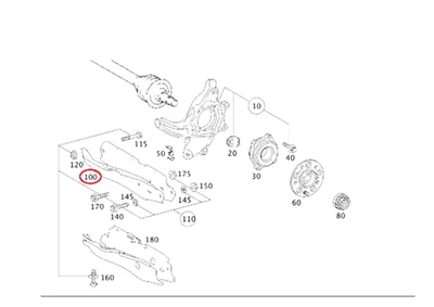Nuevo brazo de control inferior trasero izquierdo o derecho genuino Mercedes-Benz OE 2213520102 Foto 1 de 4