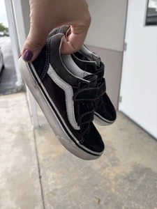 Toddler Vans Old Skool Black And White double strap Size 1 - Picture 1 of 4