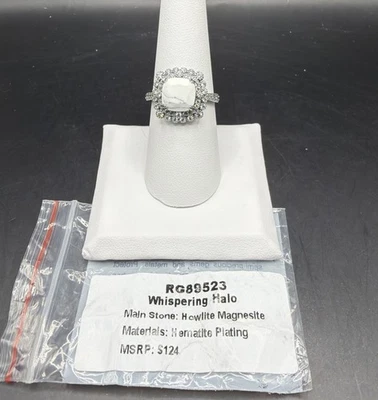 Bomb Party Whispering Halo Howlite Magnesita Sobre Hematita Talla 8 RG89523 Foto 1 de 4