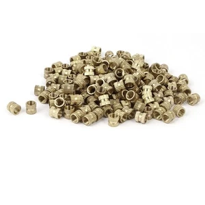100 piezas tuercas de inserción moleteadas hembra M5x0,8 mm para máquina tuercas de incrustación de latón - Imagen 1 de 3