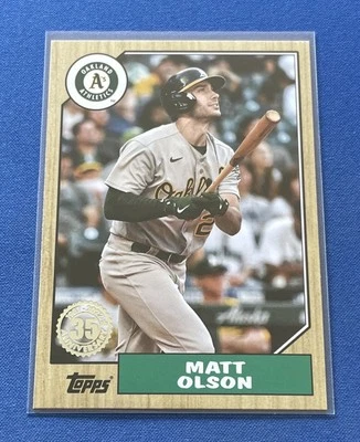 2022 Topps Series 1 1987 Topps #T87-25 Matt Olson Oakland Athletics - Image 1 of 2