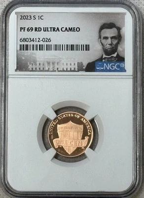 2023 S Lincoln Shield Cent NGC PF69 Ultra Cameo - San Francisco - Image 1 of 2