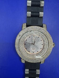 Men Stone Techno Pave Fashion Silicon Band Watch Not Working - Picture 1 of 4