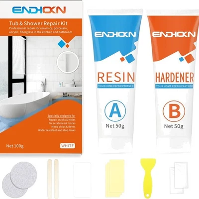 Weißes Bad Reparaturset für Porzellan und Keramik - Vielseitige Lösungen - Bild 1 von 4
