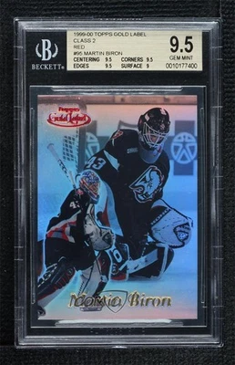 1999-00 Topps Gold Label Class 2 Red /50 Martin Biron #95 BGS 9.5 GEM MINT - Image 1 of 2