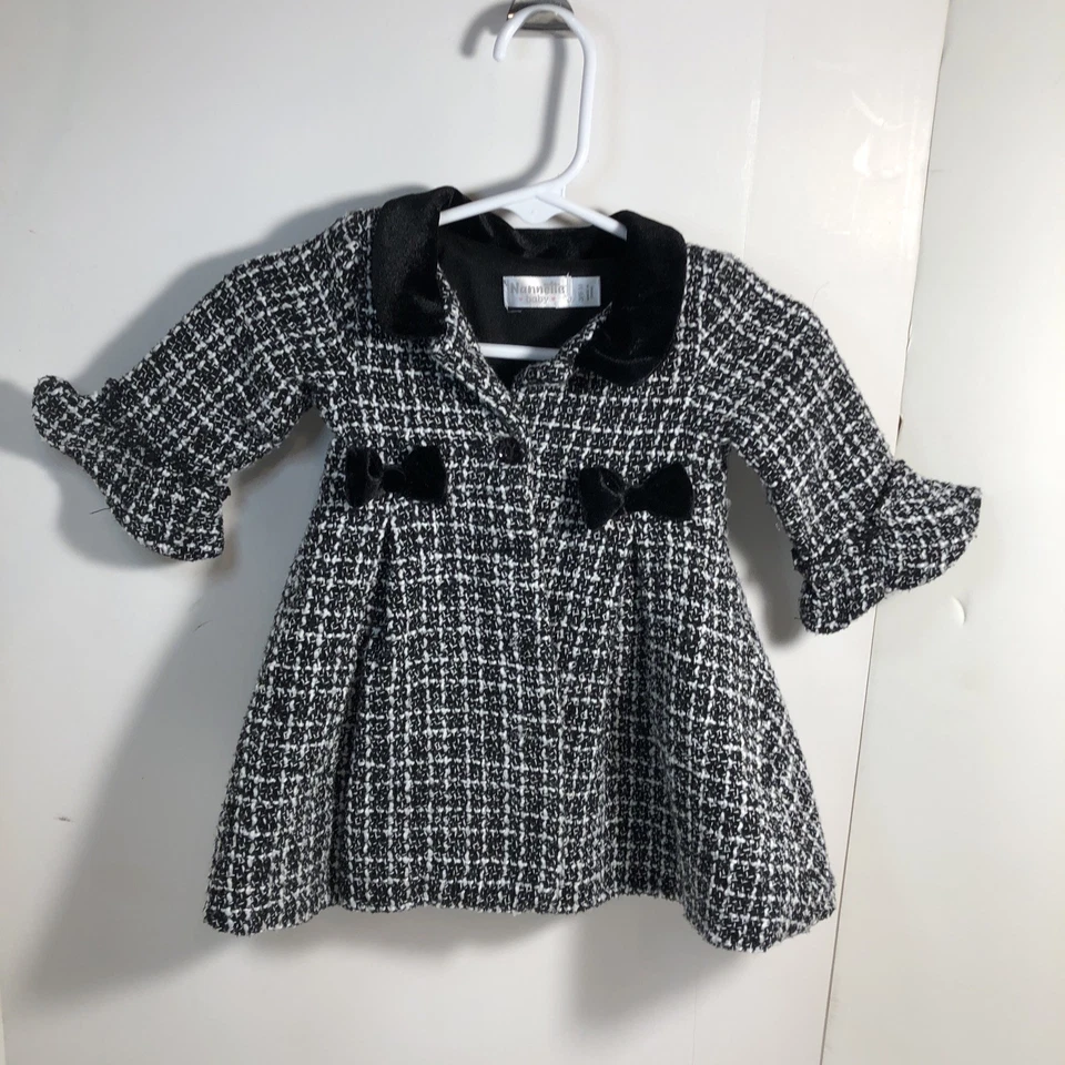 Vestido Formal Bebé Nannette Negro Blanco 3/6 Meses Boda Iglesia Formal  Foto 1 de 4