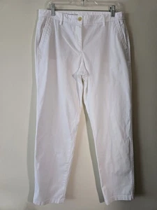 Talbot White Chino Pants Summer Nautical Coastal Timeless Romantic Size 8 Cotton - Picture 1 of 9