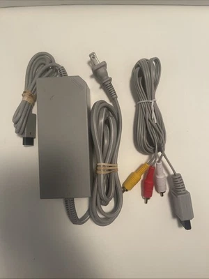 Nintendo Wii OEM AC Adapter RVL-002 & AV Cable RVL-009 - Image 1 of 4