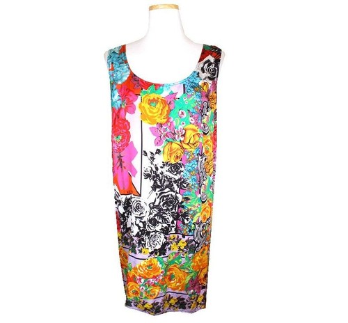 Abito smanicato Versace in seta multistampa 38 26809326