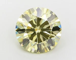 7.01ct Round Ideal Cut VS1 Fancy Intense Yellow Lab Grown Diamond IGI Certified - Picture 1 of 17