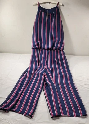 Amy Byer 女孩连衣裙 14,装饰条纹紫色和蓝色 状况良好  — 第 1/4 张图片