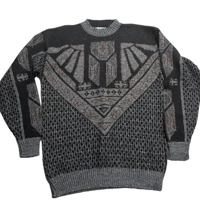 VTG Le Tiger Grandpa Sweater Mens Large Pullover Crew Neck Gray Cosby USA Made - Image 1 of 4