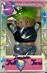 VTG Treasure Troll Teen 18” Boy Green Hair/eyes Used In Original Box - Picture 1 of 13