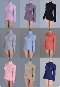 1:12 Scale Stretch Sweater Shirt Clothes for 6" Female Action Figure Body - Picture 1 of 26