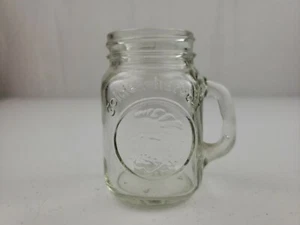 Vintage Clear Golden Harvest Mini Jar Mug Glass Cup with Handle  - Picture 1 of 8