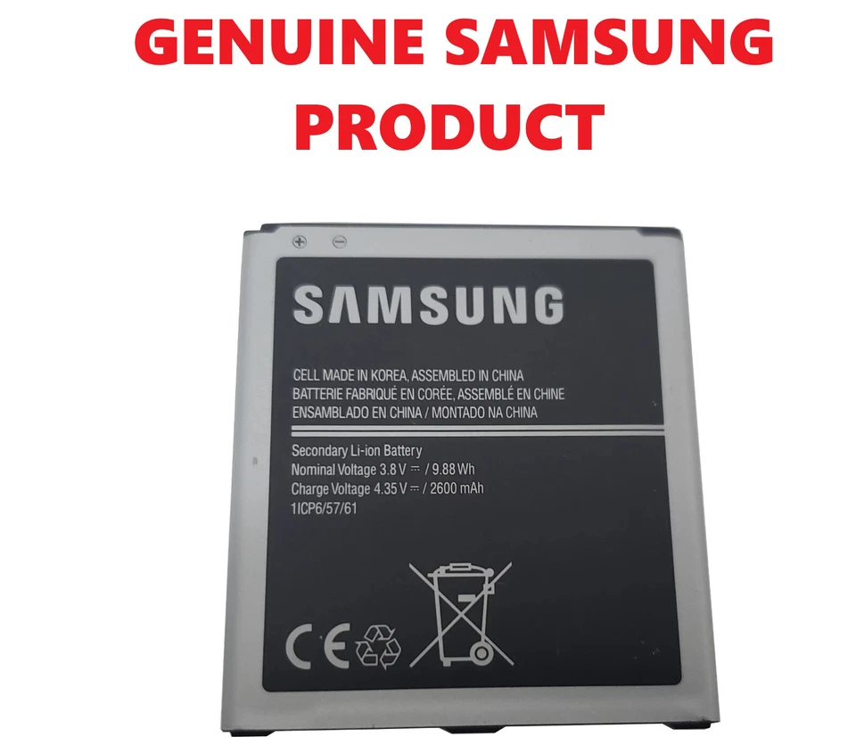 Samsung Galaxy J3 J5 2016 Grand Prime OEM Cell Phone Battery EB-BG530CBU 2600mAh - Image 1 of 1